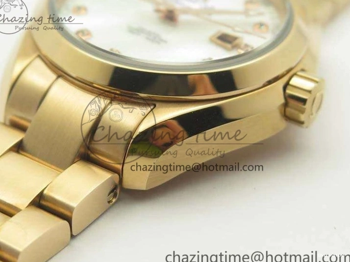 0520 Timeless Aqua Terra Ladies 35mm RG V6F Best Edition White MOP Dial On RG Bracelet A 8102